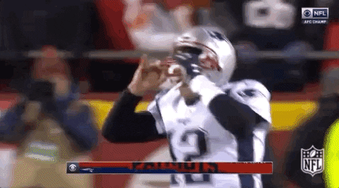 Tom Brady celebrando un título con los New England Patriots