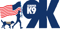 American Flag Running Sticker by Semper K9