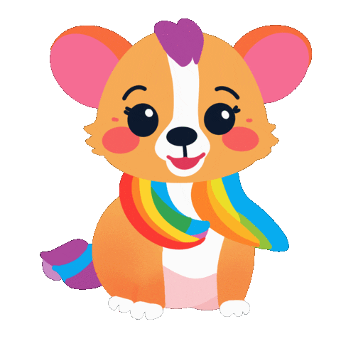 Rainbow Fox Sticker