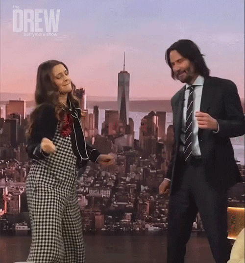 Happy Keanu Reeves GIF by The Drew Barrymore Show