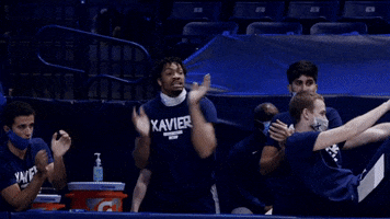 Excited Clap GIF by Xavier Men's Basketball