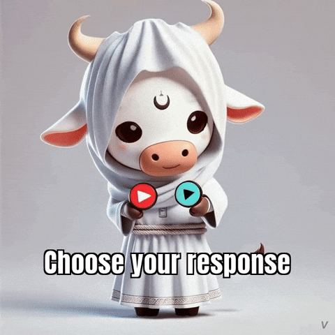 React Choose GIF by Guinea Gambino