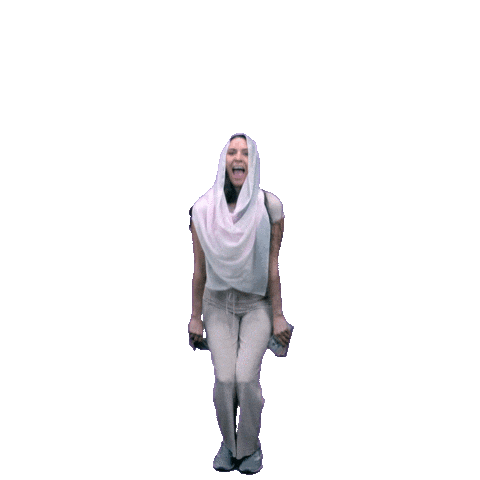 Video gif. Woman wearing a white hijab smiles and throws her arms up as cash rains down around her in front of a transparent background. Text, "Tax refund!"