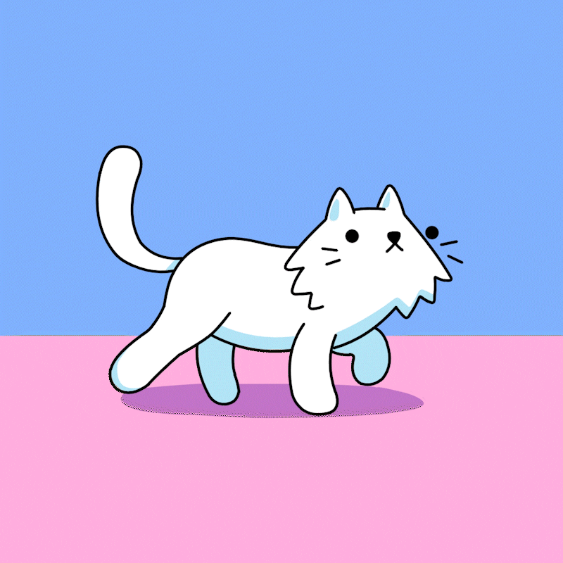 Leaving White Cat GIF by doodles