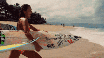 girl summer sun surf surfing