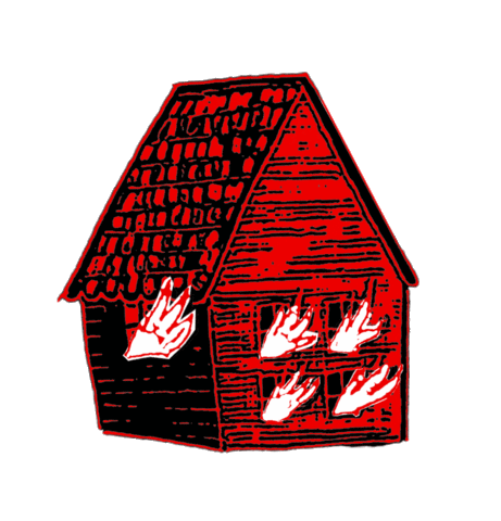 Burning House Sticker by MOTHICA