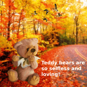 Teddy Bear Autumn GIF
