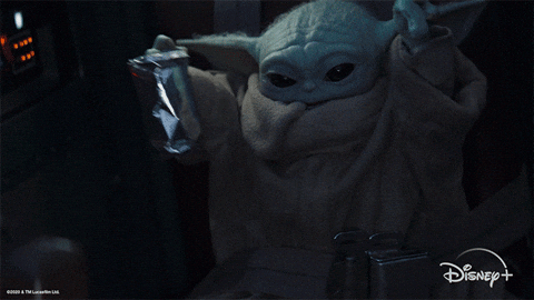 happy Grogu gif