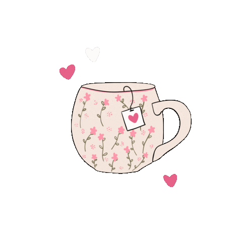 Cup Of Tea Hearts Sticker by Anne-Loes for iOS & Android | GIPHY