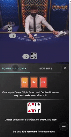 Power Blackjack by Evolution gif