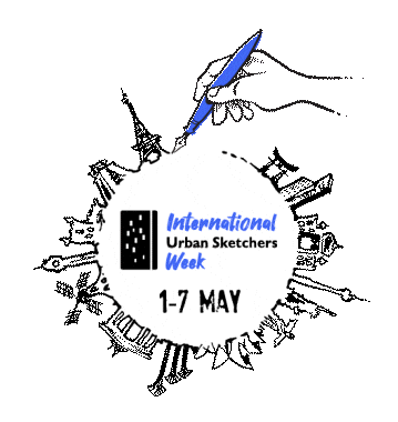 Usk Sticker by Urban Sketchers