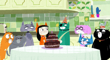 Happy Birthday Friends GIF by Kitty Is Not A Cat