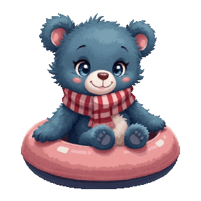 Teddy Bears Snowing Sticker