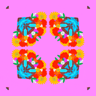 daisylemonart pink kaleidoscope yeehaw turquoise GIF