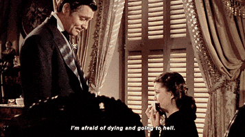 gone with the wind im afraid of dying and going to hell GIF