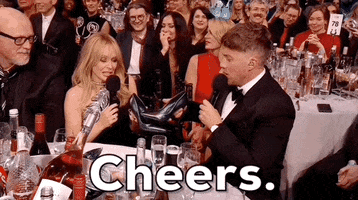 Kylie Minogue Cheers GIF by BRIT Awards