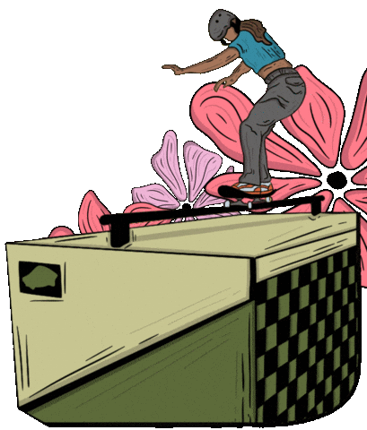 Skateboard Grind Sticker by Divas Skateras