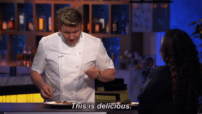 gif of Gordon Ramsay saying 'this is delicious'