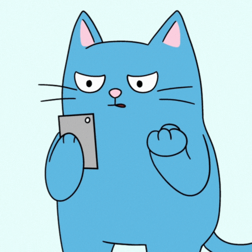 Angry Blue Cat GIF
