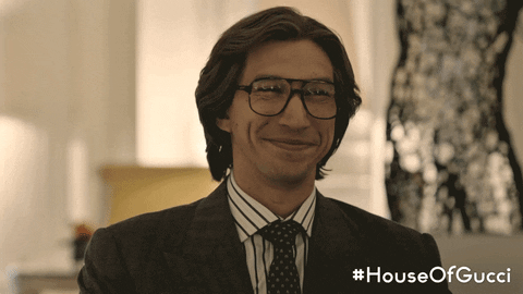 Happy Adam Driver GIF by House of Gucci - Find & Share on GIPHY