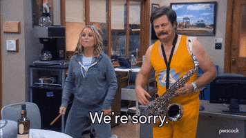 Sorry Parks And Recreation GIF by PeacockTV