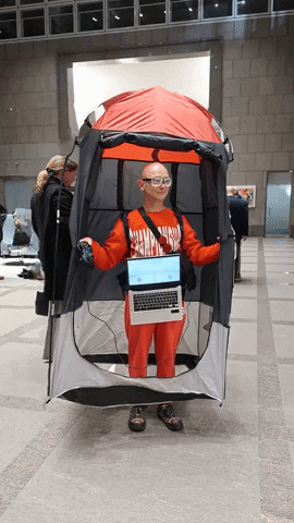 Red Blobby Performance Turbojambon At Kunstraumf200 Berlin 2023 GIF