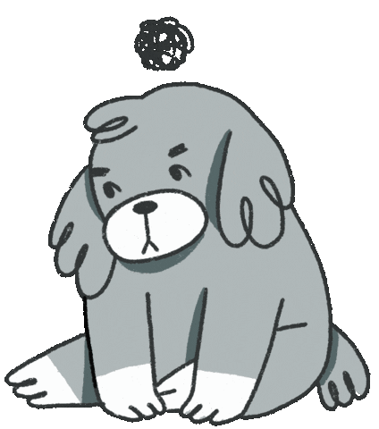 Sad Dog Sticker