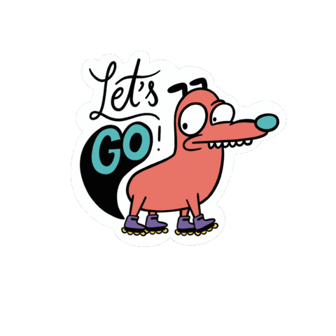 Lets Go Rollerblade Sticker by Chris Piascik