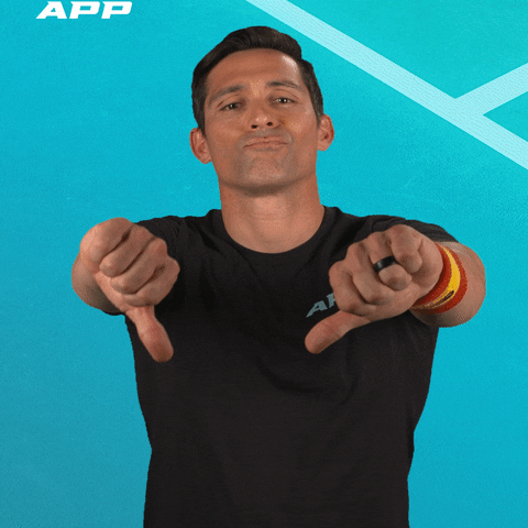 Pickleball Thumbs Down GIF by APP