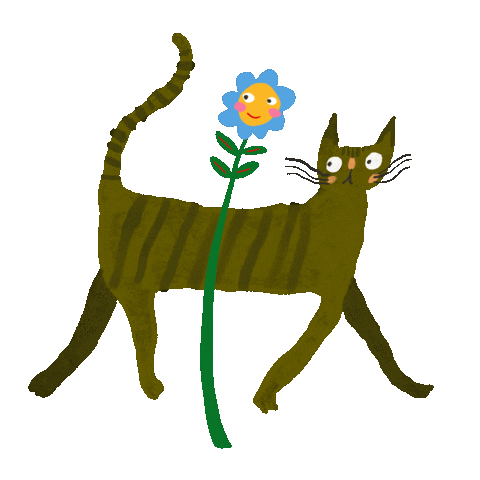 Plants And Animals Cat Sticker