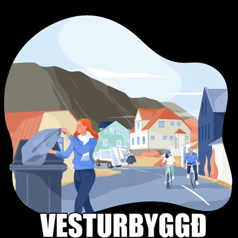 vesturbyggd garbage bycicle rusl vesturbyggð GIF