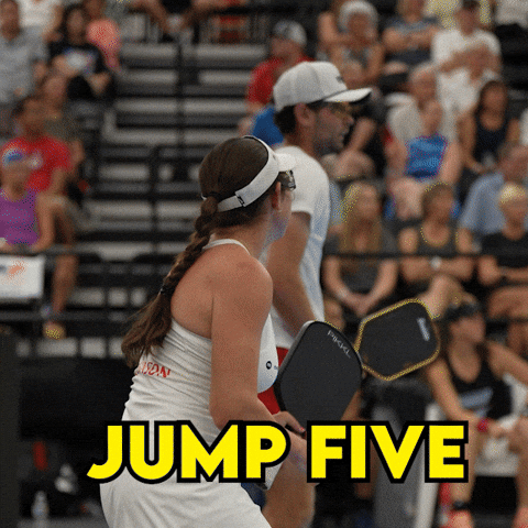 High Five Hands Up GIF by NJ 5s | Major League Pickleball