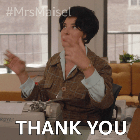 Thank You Very Much Reaction GIF by The Marvelous Mrs. Maisel