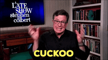 Stephen Colbert Cuckoo GIF by The Late Show With Stephen Colbert