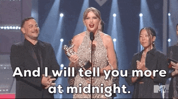 Taylor Swift Midnight GIF by 2022 MTV Video Music Awards
