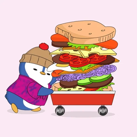 Penguin Lunch GIF