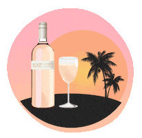 Rose Gold Wine Sticker