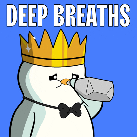 Nervous Deep Breath GIF by Pudgy Penguins
