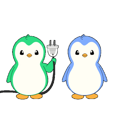 Penguin Plug In Sticker by Abster