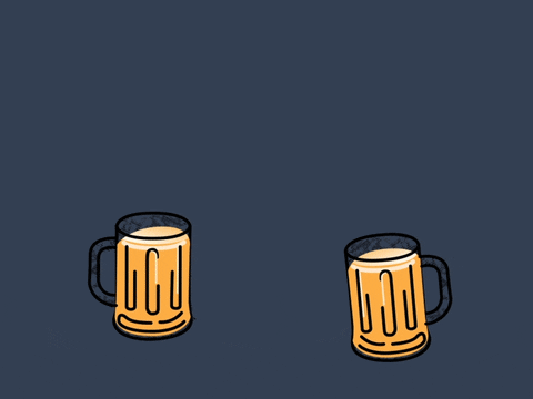 Pohyblivá animace se dvěma ťukajícími si pivy. 