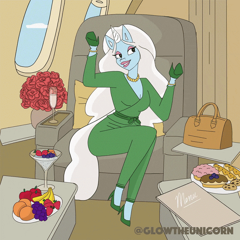 First Class Travel GIF by Glow The Unicorn