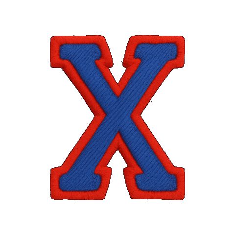 X Embroidery Sticker by Customnumbered