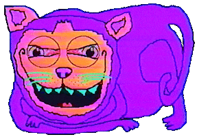 Happy Cheshire Cat Sticker by Sarah Zucker
