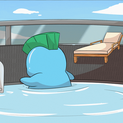 Hot Tub Hair Flip GIF by Pudgy Penguins