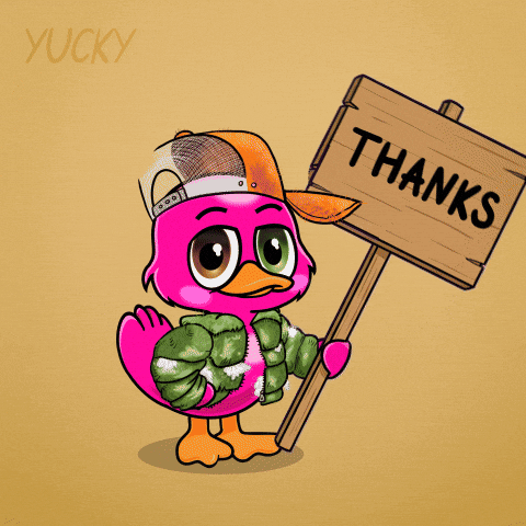 Happy Thanks GIF by Yucky Ducks