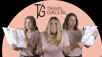 Travelgirls travel confused lost map GIF