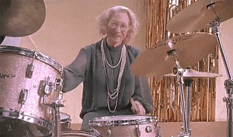 grandma drumming GIF