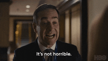 TV gif. Matthew Macfadyen as Tom Wambsgans on Succession yells at Sarah Snook as Shiv Roy. He says, “It’s not horrible. It’s nice. It’s supposed to be nice.” Shiv rushes away in anger from him.