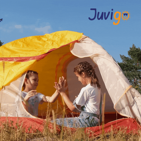 Juvigo camping klatschen spass natur GIF