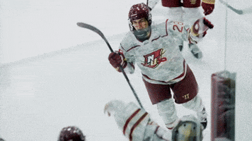 High Five Ice Hockey GIF by Norwich University